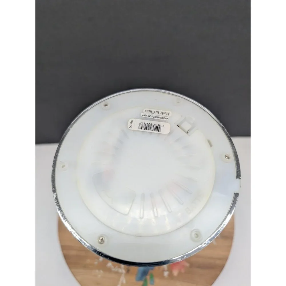 Bath & Body Works Silver Swirling Glitter LightUp Pedestal 3 Wick Candle Holder - Picture 7 of 7